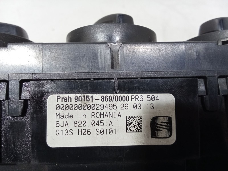 Recambio de mando calefaccion / aire acondicionado para seat toledo iv (kg3) 1.6 tdi referencia OEM IAM 6JA820045A  