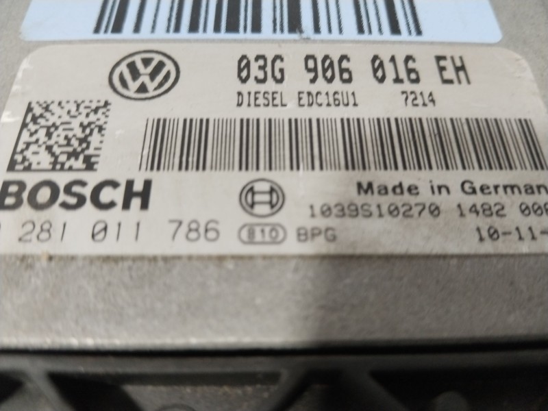 Recambio de centralita motor uce para volkswagen touran (1t1, 1t2) 2.0 tdi referencia OEM IAM 0281011786  