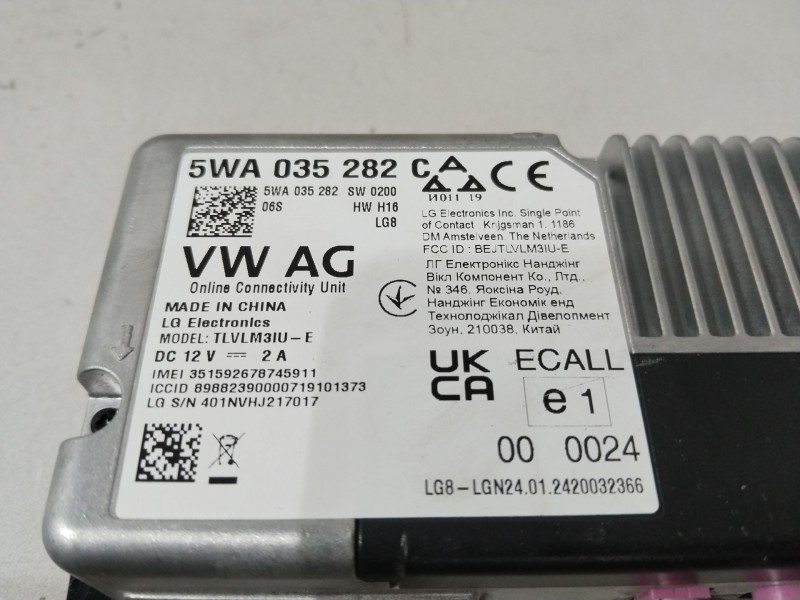 Recambio de modulo electronico para audi a1 sportback (gba) 25 tfsi referencia OEM IAM 5WA035282 NUEVO 