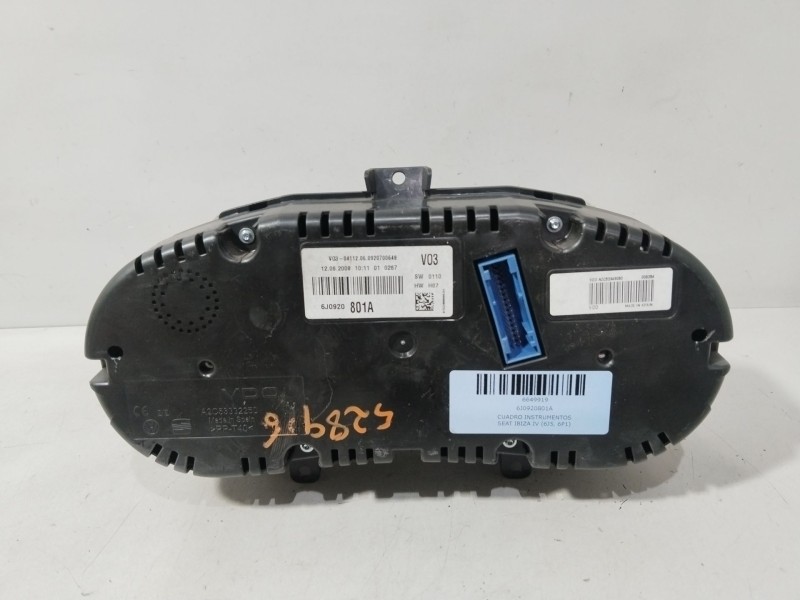 Recambio de cuadro instrumentos para seat ibiza iv (6j5, 6p1) 1.9 tdi referencia OEM IAM 6J0920801A  