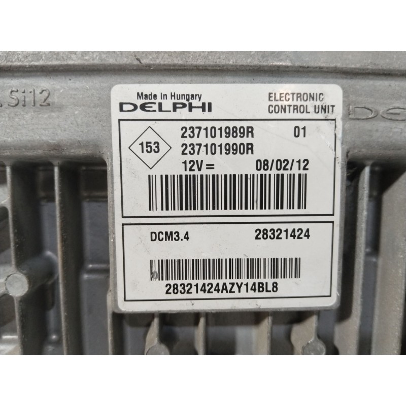 Recambio de centralita motor uce para renault clio iv (bh_) 1.5 dci 90 referencia OEM IAM 237101989R  