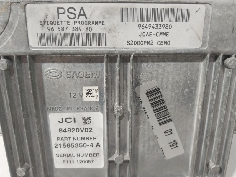 Recambio de centralita motor uce para peugeot 1007 (km_) 1.4 referencia OEM IAM 9658738480  