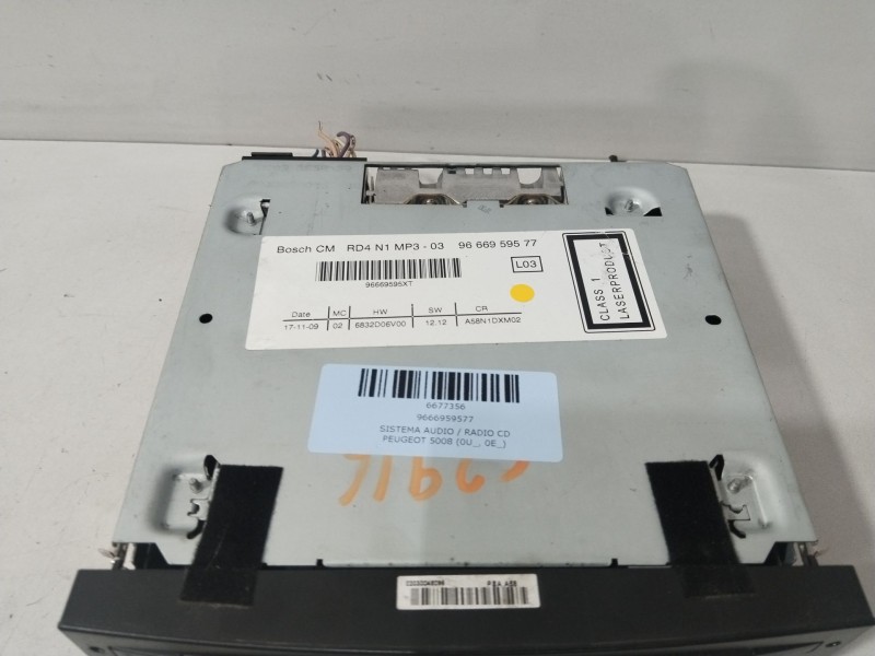 Recambio de sistema audio / radio cd para peugeot 5008 (0u_, 0e_) 1.6 16v referencia OEM IAM 9666959577  