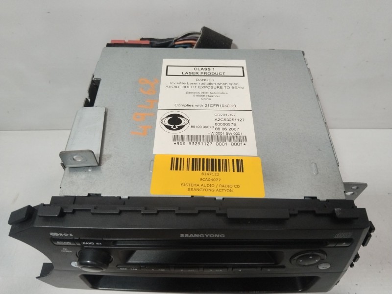 Recambio de sistema audio / radio cd para ssangyong actyon 200 xdi referencia OEM IAM 9CA04077  