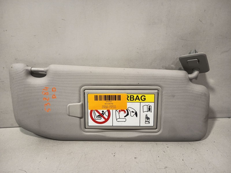 Recambio de parasol derecho para citroën c3 iii (sx) 1.2 vti 82 referencia OEM IAM 98100807BJ  