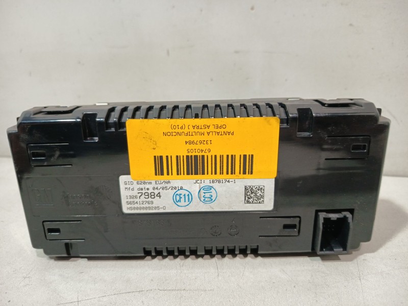 Recambio de pantalla multifuncion para opel astra j (p10) 1.6 (68) referencia OEM IAM 13267984  