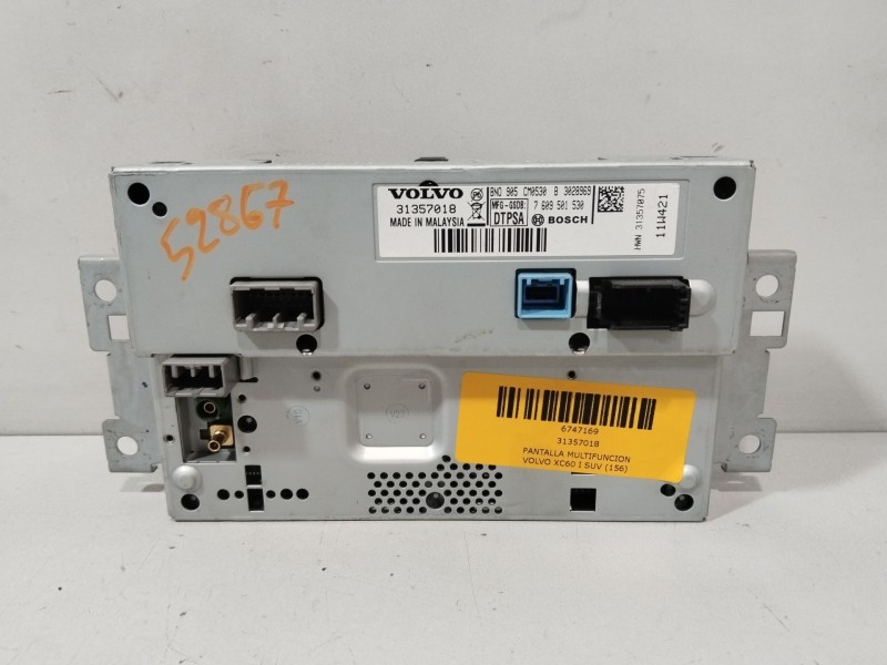 Recambio de pantalla multifuncion para volvo xc60 i suv (156) d3 / d4 referencia OEM IAM 31357018  