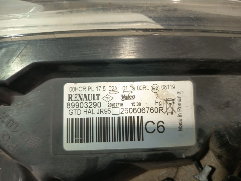 Recambio de faro izquierdo para renault scénic iii (jz0/1_) 1.5 dci referencia OEM IAM 260606760R 89903290 