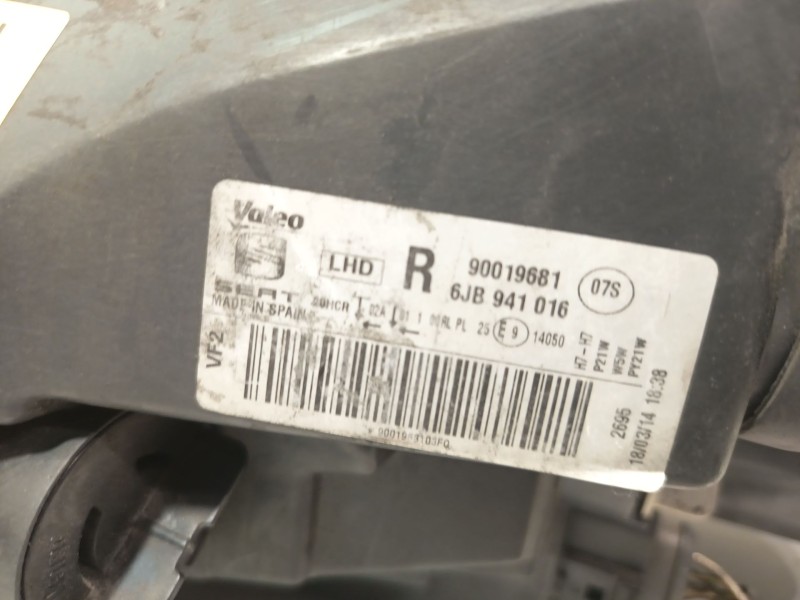 Recambio de faro derecho para seat toledo iv (kg3) 1.6 tdi referencia OEM IAM 6JB941016  