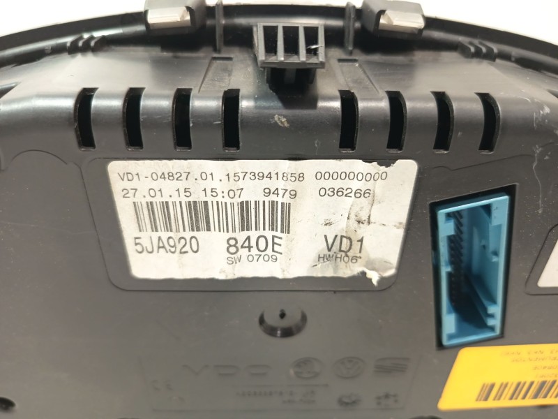 Recambio de cuadro instrumentos para skoda rapid (nh3, nk3, nk6) 1.6 tdi referencia OEM IAM 5JA920840E  