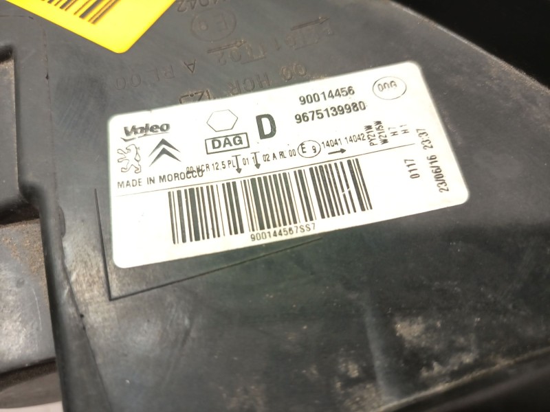 Recambio de faro derecho para citroën c-elysee (dd_) 1.6 bluehdi 100 referencia OEM IAM 9675139980  