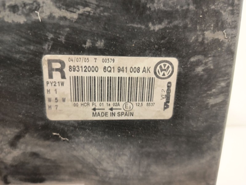 Recambio de faro derecho para volkswagen polo iv (9n_, 9a_) 1.4 16v referencia OEM IAM 6Q1941008AK  
