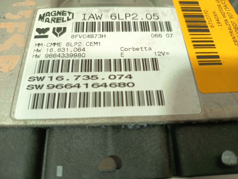 Recambio de centralita motor uce para peugeot 307 (3a/c) 1.4 16v referencia OEM IAM 1940XH  