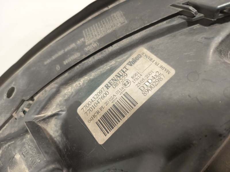 Recambio de faro derecho para renault scenic (ja..) 1.9 dci authentique referencia OEM IAM 7700432097 7701047600 