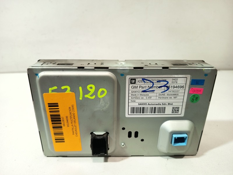 Recambio de pantalla multifuncion para chevrolet orlando (j309) 2.0 d referencia OEM IAM 95194696  