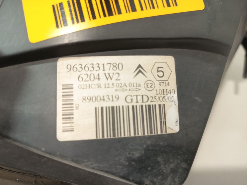 Recambio de faro izquierdo para citroën saxo (s0, s1) 1.1 x, sx referencia OEM IAM 9636331780  