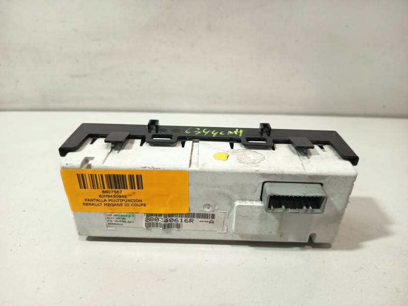 Recambio de pantalla multifuncion para renault megane iii coupe dynamique referencia OEM IAM 6JH945094E  