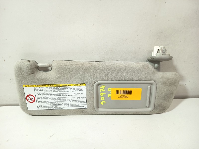 Recambio de parasol derecho para toyota prius (_w3_) 1.8 hybrid (zvw3_) referencia OEM IAM 7431047200B0  