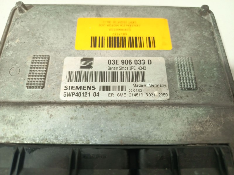 Recambio de centralita motor uce para seat ibiza iii (6l1) 1.2 referencia OEM IAM 03E906033D  
