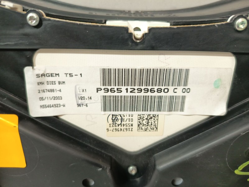 Recambio de cuadro instrumentos para peugeot 307 (3a/c) 2.0 hdi 110 referencia OEM IAM P9651299680C00 821165 