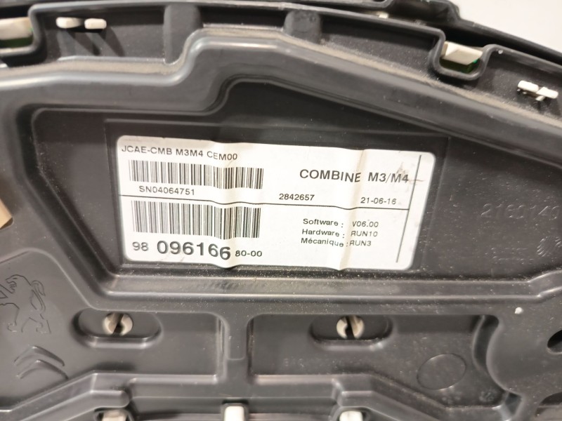 Recambio de cuadro instrumentos para citroën c-elysee (dd_) 1.6 bluehdi 100 referencia OEM IAM 980961668000  