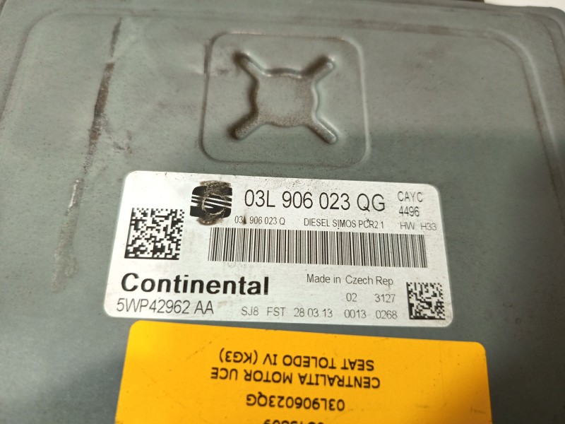 Recambio de centralita motor uce para seat toledo iv (kg3) 1.6 tdi referencia OEM IAM 03L906023QG  