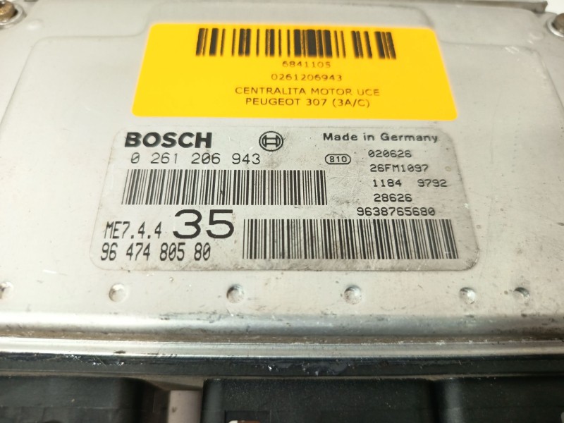 Recambio de centralita motor uce para peugeot 307 (3a/c) 1.6 16v referencia OEM IAM 0261206943  
