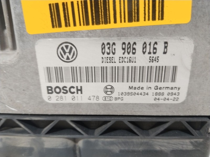 Recambio de centralita motor uce para volkswagen golf v (1k1) 1.9 tdi referencia OEM IAM 0281011478  