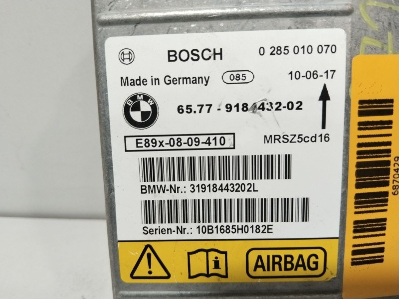 Recambio de centralita airbag para bmw 1 (e87) 118 i referencia OEM IAM 0285010070  