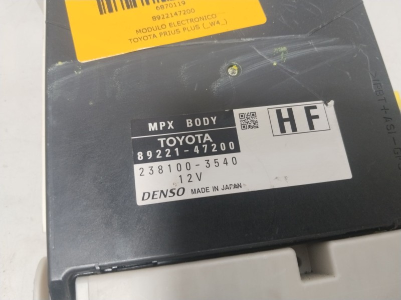 Recambio de modulo electronico para toyota prius plus (_w4_) 1.8 hybrid (zvw40w, zvw41w) referencia OEM IAM 8922147200  