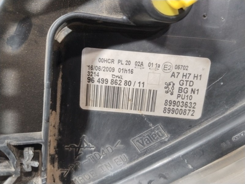 Recambio de faro izquierdo para peugeot 207/207+ (wa_, wc_) 1.4 16v referencia OEM IAM 9649986280  