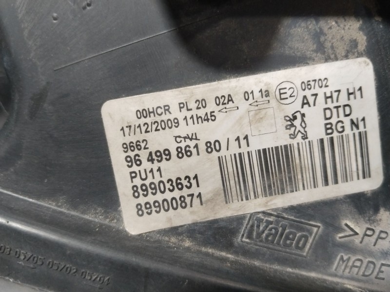 Recambio de faro derecho para peugeot 207 sw (wk_) 1.6 hdi referencia OEM IAM 9649986180  