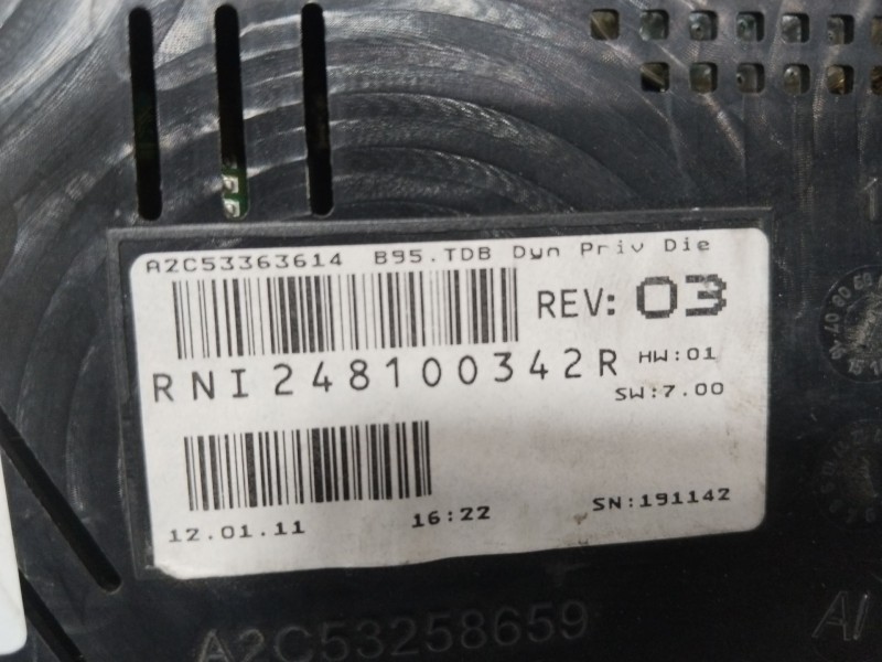 Recambio de cuadro instrumentos para renault megane iii berlina 5 p dynamique referencia OEM IAM 248100342R  