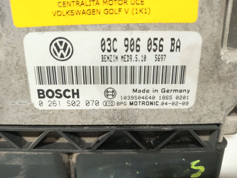Recambio de centralita motor uce para volkswagen golf v (1k1) 1.6 fsi referencia OEM IAM 0261S02070  