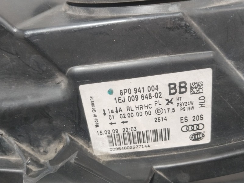 Recambio de faro derecho para audi a3 sportback (8pa) 1.4 tfsi referencia OEM IAM 8P0941004BB  