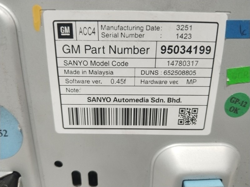 Recambio de pantalla multifuncion para chevrolet orlando (j309) 2.0 d referencia OEM IAM 95034199  