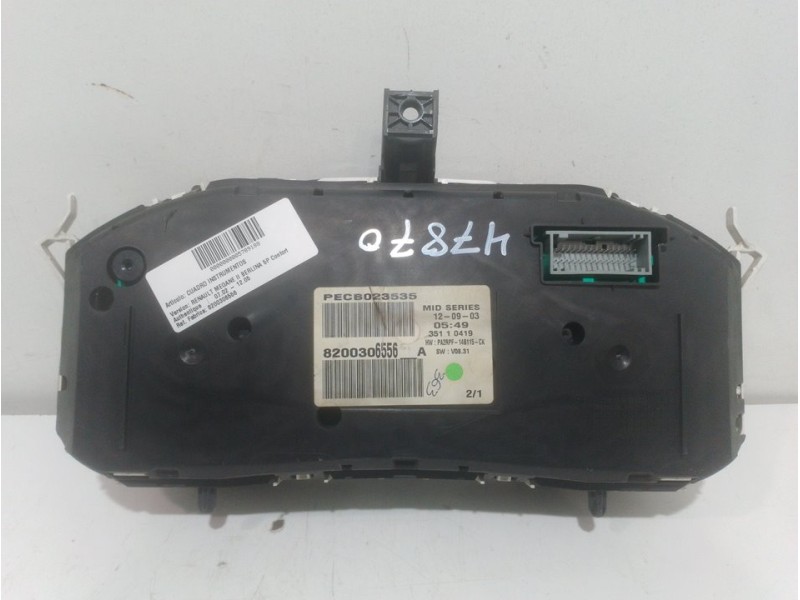 Recambio de cuadro instrumentos para renault megane ii berlina 5p confort authentique referencia OEM IAM 8200306556  