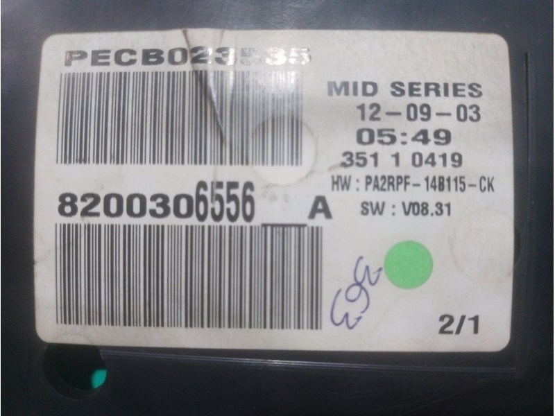 Recambio de cuadro instrumentos para renault megane ii berlina 5p confort authentique referencia OEM IAM 8200306556  