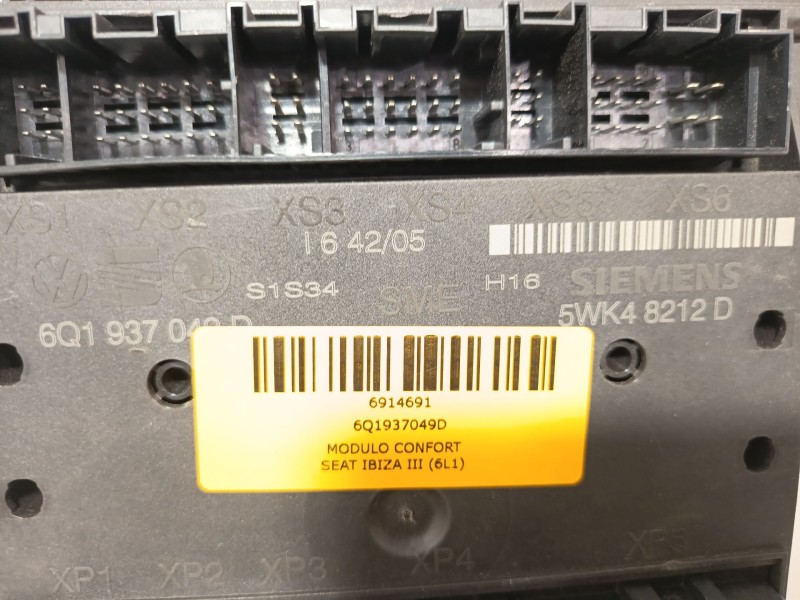 Recambio de modulo confort para seat ibiza iii (6l1) 1.9 tdi referencia OEM IAM 6Q1937049D  