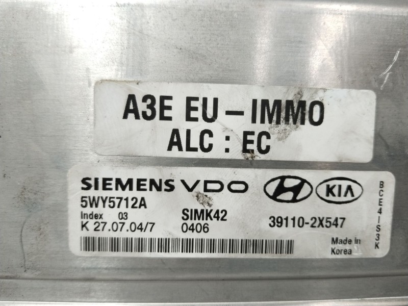 Recambio de centralita motor uce para kia rio i hatchback (dc) 1.3 referencia OEM IAM 391102X547  