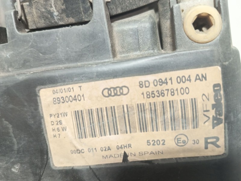 Recambio de faro derecho para audi a4 b5 avant (8d5) 1.8 t referencia OEM IAM 8D0941004AN 8D0941030F 