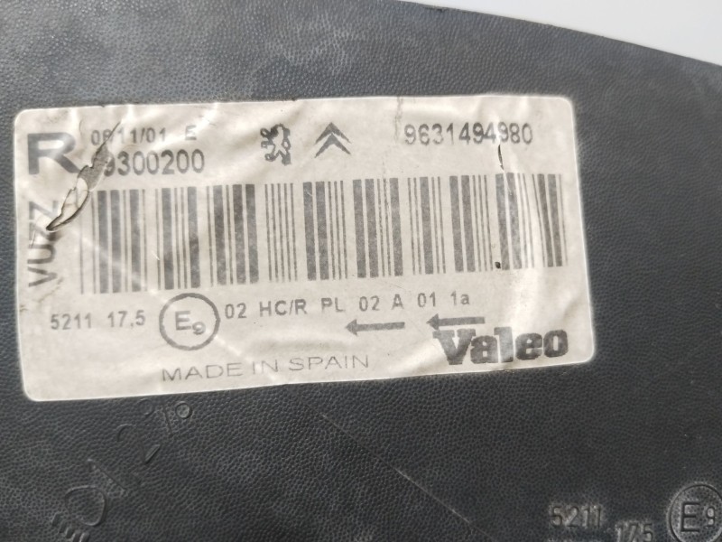 Recambio de faro derecho para citroën xsara picasso (n68) 2.0 hdi referencia OEM IAM 9631494980  