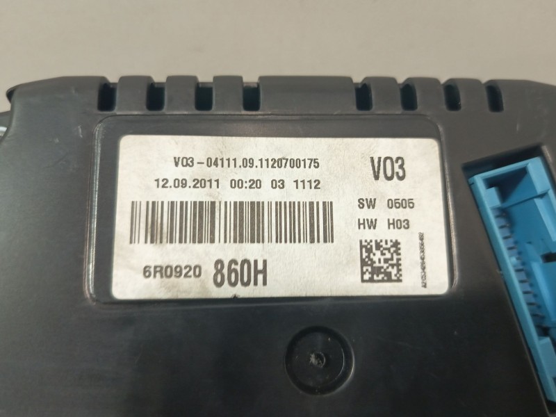 Recambio de cuadro instrumentos para volkswagen polo v (6r1, 6c1) 1.2 referencia OEM IAM 6R0920860H  