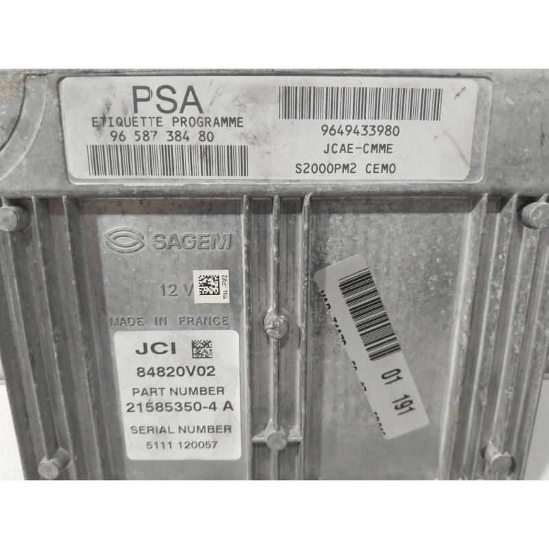 CENTRALITA MOTOR UCE 9658738480  - imagen 2
