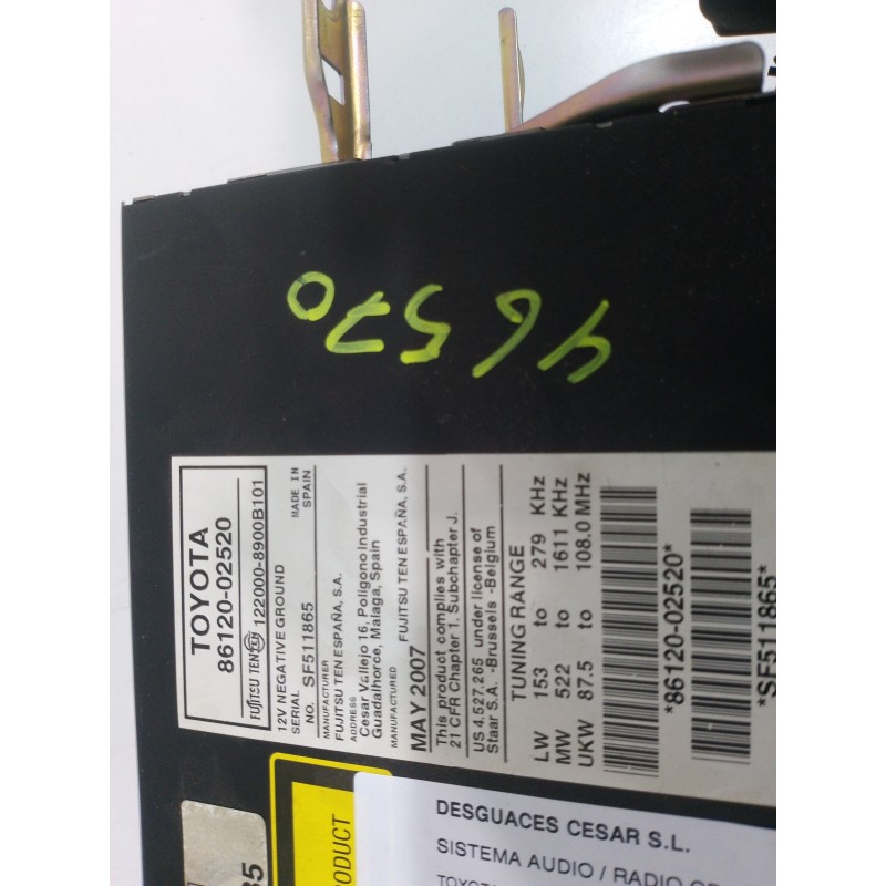 SISTEMA AUDIO / RADIO CD 8612002520  - imagen 2